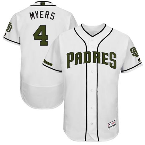 Padres #4 Wil Myers White Flexbase Authentic Collection Memorial Day Stitched MLB Jersey
